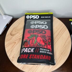PSD 3 Pack Core Standard Boxer Briefs Shorts Venom Roses Red Sz Large NEW